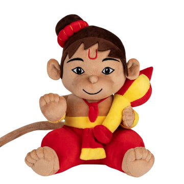 PandaS Box Mantra Chanting Baby Hanuman (28 Cm) | Musical Soft Plush Toy | Best Gift For Infants, Toddlers & Babies