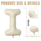 40 Inch Cream Wild Balloons, Large Letter Balloons For Wild One Party, Foil Helium Balloons, Beige Mylar Big Beige Alphabet Allo