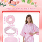 Kid Girls Spa Costume Party Set with Eyemask Hairband Hair Ring  Silky Plain Kimono Robes for Wedding Flower Robe (Pink  Tag 4)