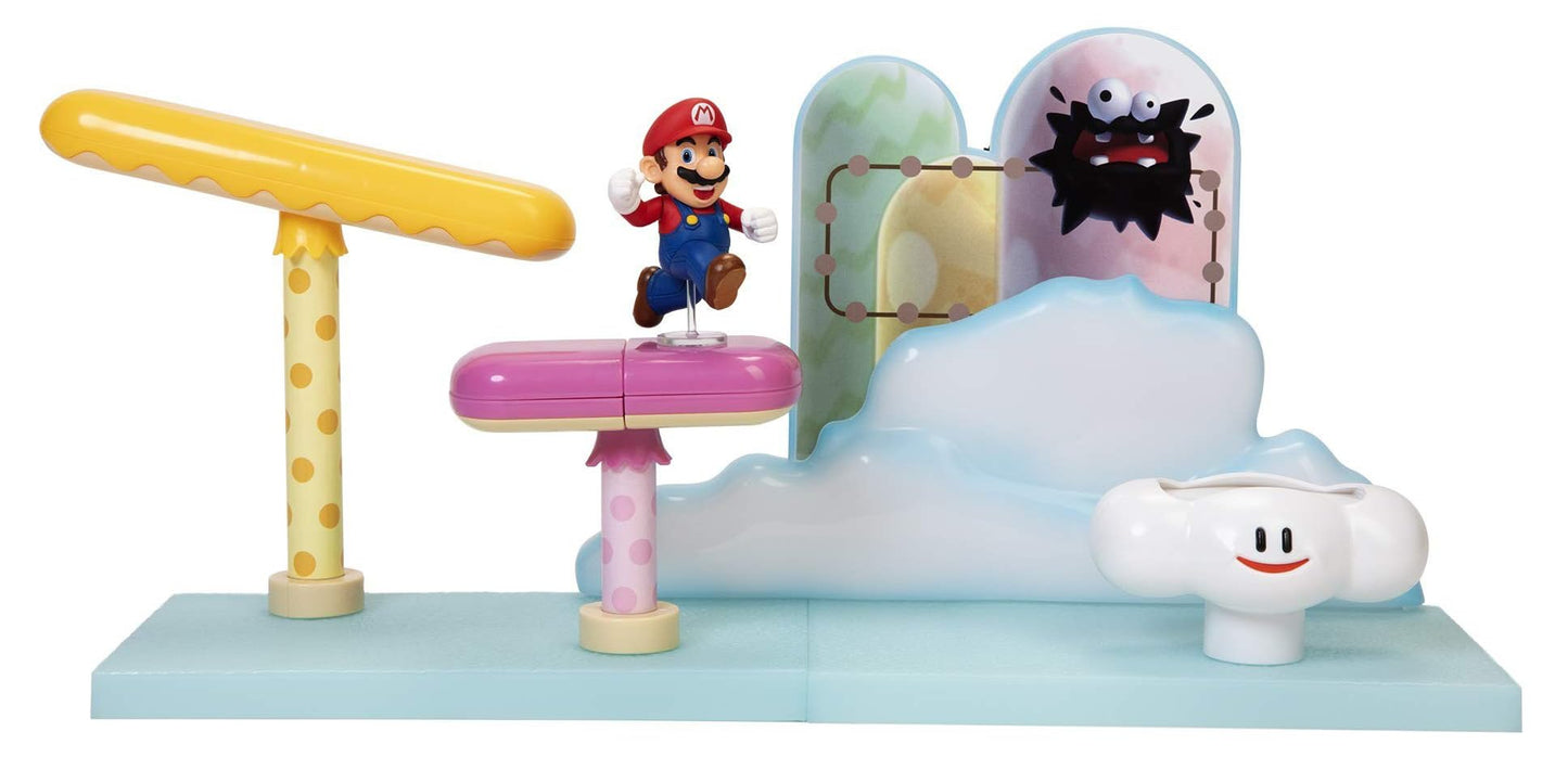 Super Mario Cloud World Diorama Set With 2.5' Running Mario Action Figure