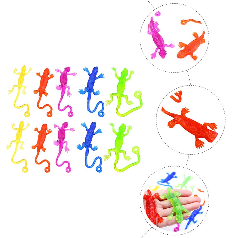 Stretchy Sticky Lizards Toys Elastic Lizard Stretchy Sticky Animal Toys for Party Favors Birthday Classroom Prizes Goodie Bag 12