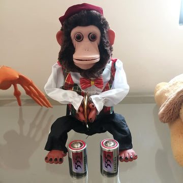 HCSXMY Cymbal Playing Monkey Charley - Vintage Plush Toy, Model 13, Polyester Material