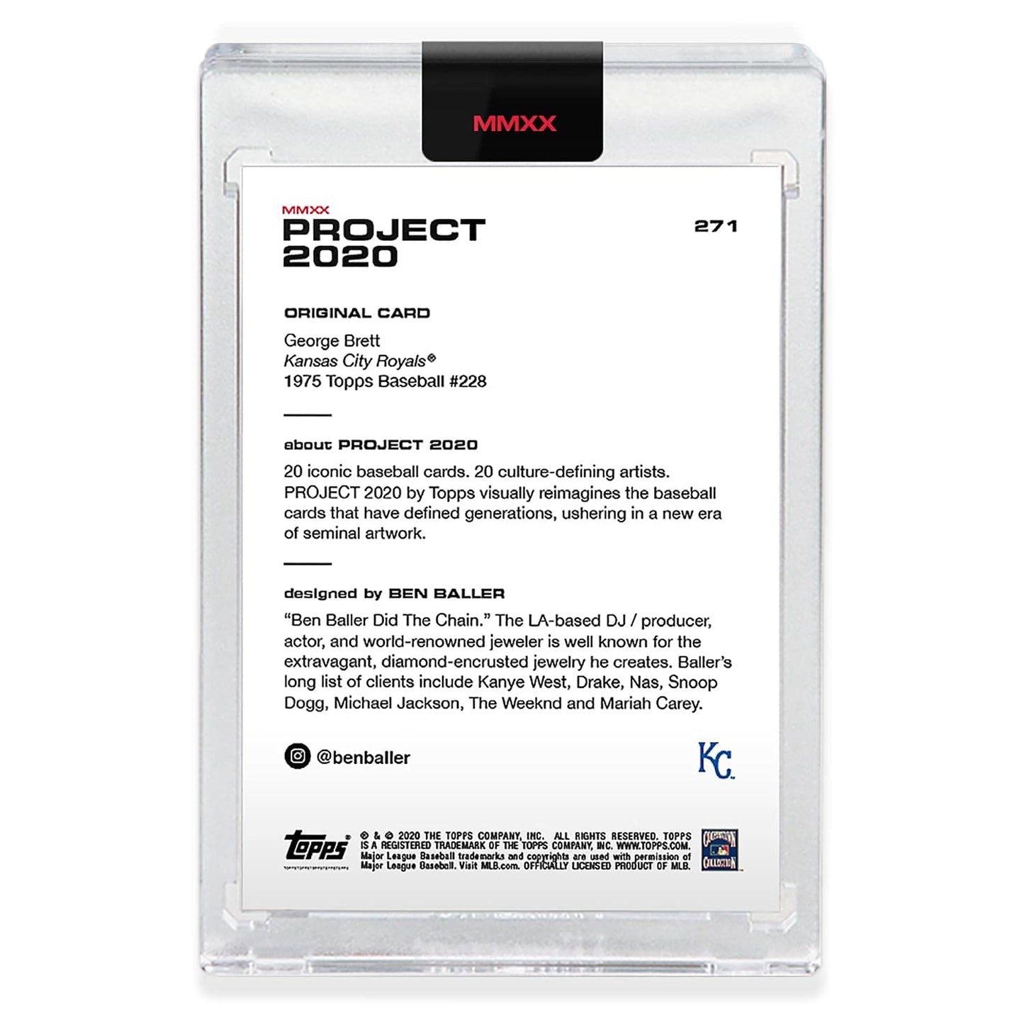 Topps Project 2020 Card 271-1975 George Brett by Ben Baller