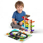 Paisure Wooden Car Ramp Toy for Toddlers 1-3, 6 Level Wooden Car Ramp Racer Toys with 6Mini Cars & Garages, Montessori Toys for 