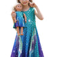 Bow Dream Girl Dress and Matching American Girl Doll Clothes Accessories Rainbow Mermaid Unicorn Size 110