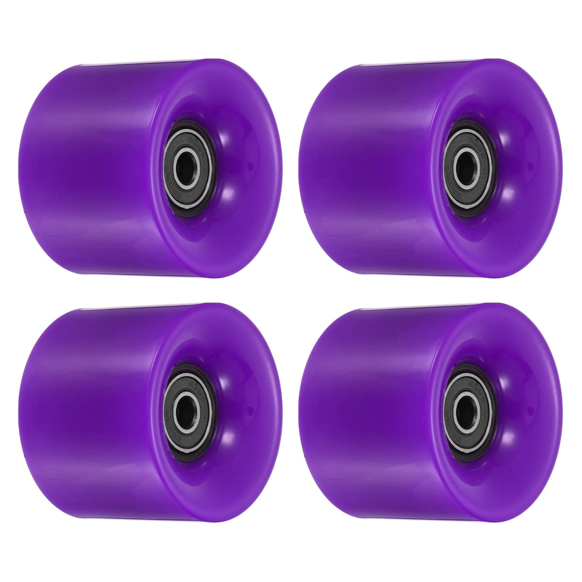 PATIKIL 60mm Longboard Wheels with Bearings ABEC9, 4 Pack Street Wheels for Skateboards Cruiser Wheel Replacement 80A, Purple B