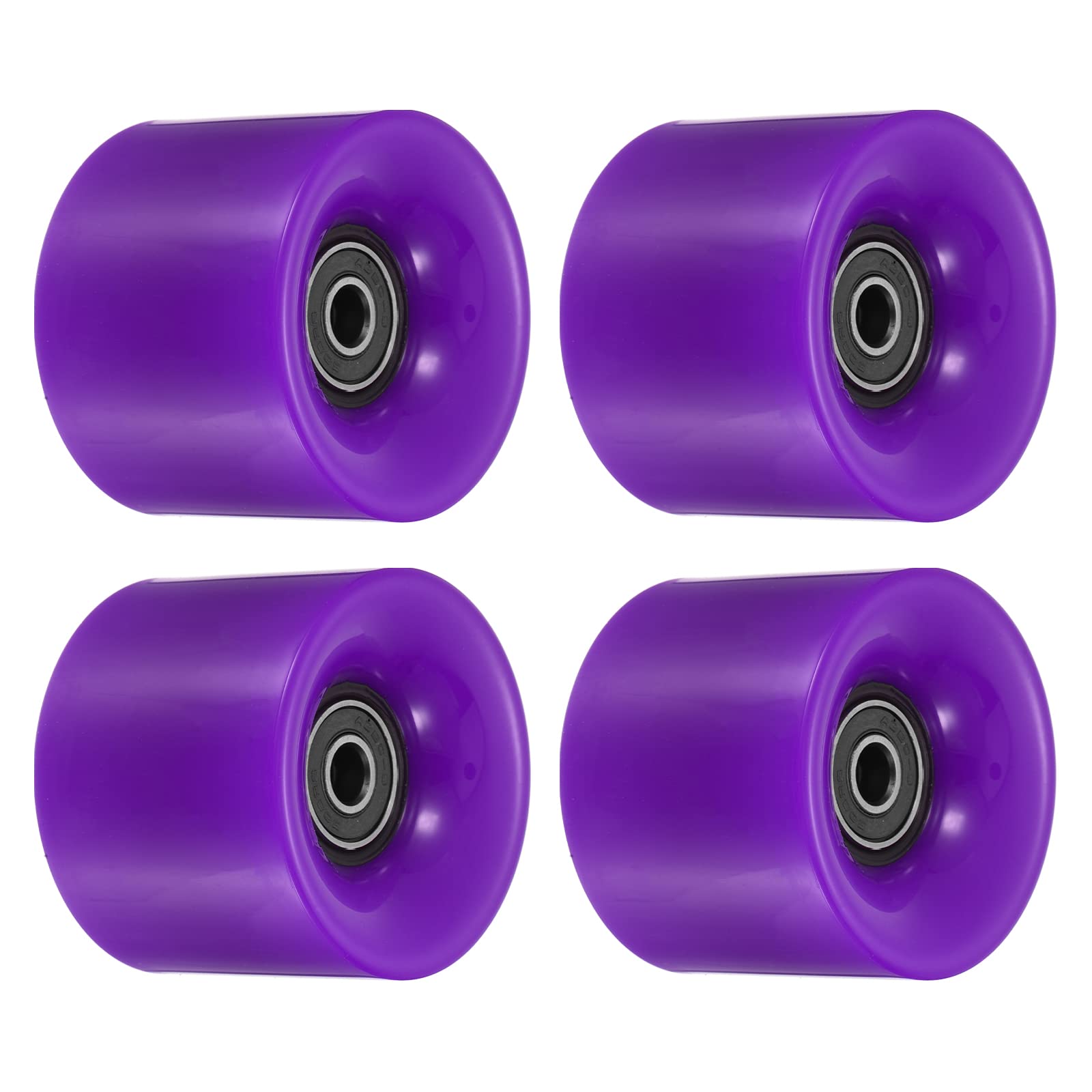 PATIKIL 60mm Longboard Wheels with Bearings ABEC9, 4 Pack Street Wheels for Skateboards Cruiser Wheel Replacement 80A, Purple B