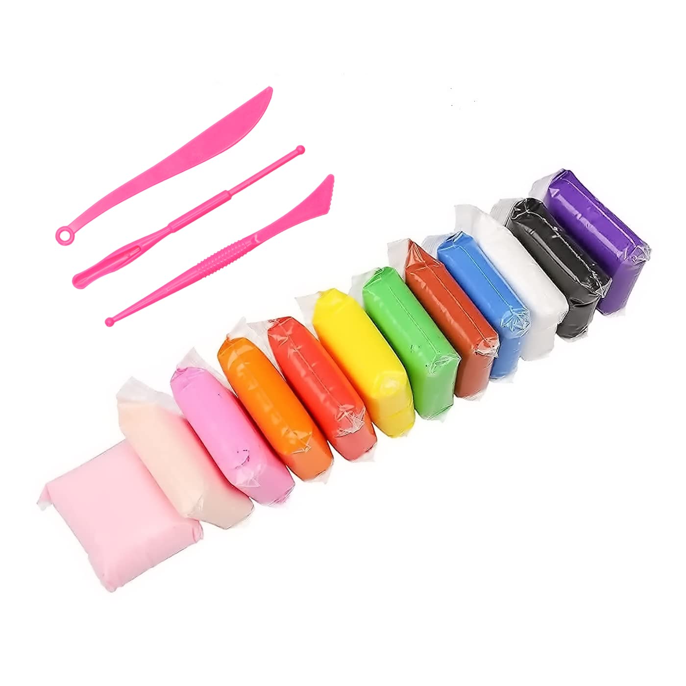 Aasa Non Toxic Molding Clay With Tools Indoor Outdoor Fun Play Set For Kids Boys And Girls Random Colours Set Of 12 Pieces