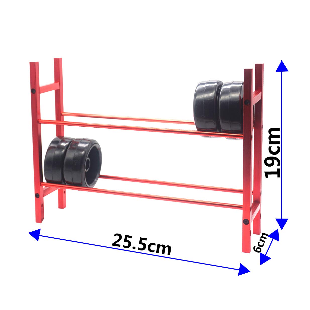 Share Goo RC Car Metal Tire Rack Wheel Tyre Storage Shelf Compatible with Traxxas TRX-4 Axial SCX10 D90 RC Crawler Car 1.9inch 2