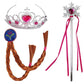 FancyDressWale Party Favour Princess Snowflake Accessories Set Crown Tiara,Braid and Wand for Girls 310 Years/Return Gifts (Ann