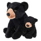 Mom And Baby Mini Black Bear Stuffed Animals For Boys And Girls, Safari Baby Shower Decorations, Nursery Decor, Zoo Animals For Toddlers, Realistic Toys, Soft, Huggable And Squeezable