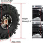 HOBBYSOUL RC 64 * 25mm 1.0 Mud Slingers Tires Soft Sticky Tyres & Heavy 1.0 beadlock Wheels Adjustable Offset Rims for RC Rock C