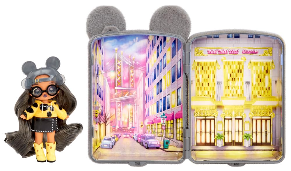 Na Na Na Surprise Mini Backpack Series 2 Marisa Mouse Fashion Doll, Fuzzy Gray Mouse Backpack, Gift for Kids, Ages 4 5 6 7 8+ Ye