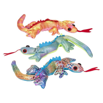 Curious Minds Busy Bags Set Of 3 - Lizard Sand Filled Animal Toy - Heavy Weighted Sandbag Animal Plush Bean Bag Toss - Shimmerin