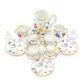 Odoria 1/12 Miniature Porcelain Tea Set 15Pcs Dollhouse Decoration Accessories, Blossom