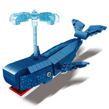 Kazi Whale Toys Building Set,Deep Sea Creatures Building Blocks,Ocean Animal Toy For Kids Ages 6 7 8 9 10 Plus,Blue Whale Sea An