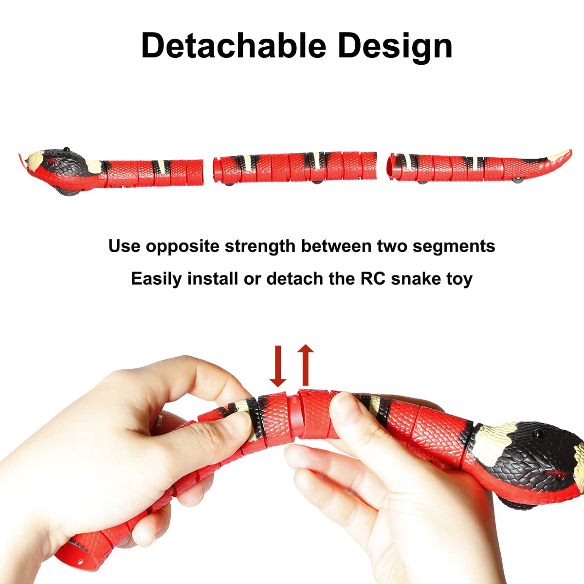 Gawertoy Induction Snake Toy For Kids Pets, 16' Rechargeable Realistic Rattle Snake Toy With Retractable Tongue And Swinging Tail, Perfect Children Birthday Halloween
