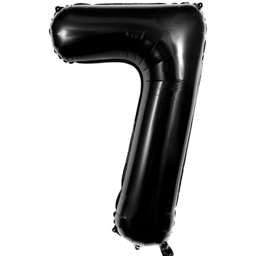 Large Black Number 7 Balloons, 40 Inch Foil Balloons, Giant Number Balloons For Women/Men Birthday Party Anniversary Celebration