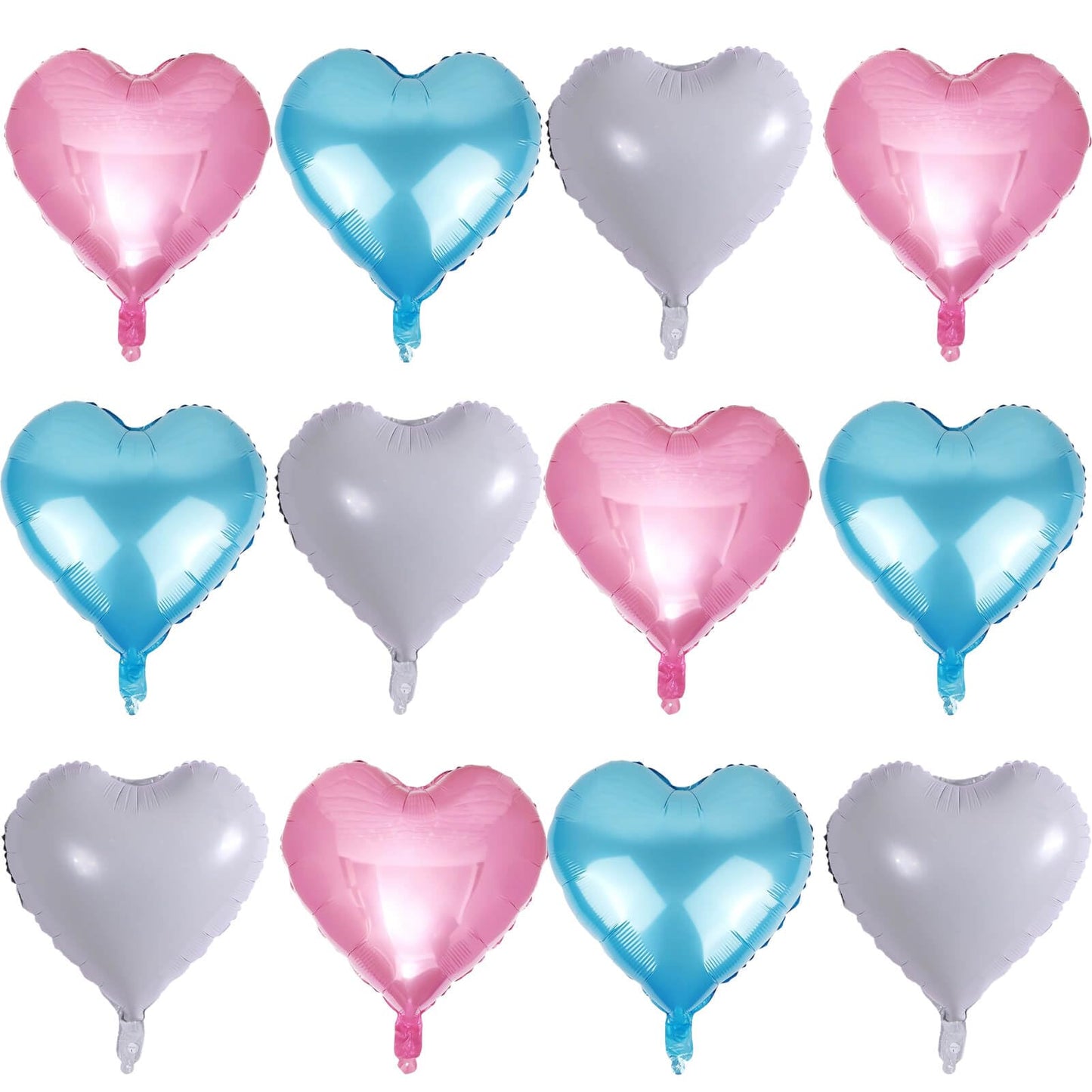 Pink Heart Shaped Balloons Pack Of 12,18 Inch Love Valentine Balloons Blue Heart Romantic Balloons For Valentines Day Propose Ma