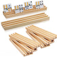 Exqline Wooden Domino Racks Set of 8 enhanced Domino Trays Holders Organizer for Mexican Train Chickenfoot and Other Domino Games - Dominoes NOT Included