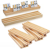 Exqline Wooden Domino Racks Set of 8 enhanced Domino Trays Holders Organizer for Mexican Train Chickenfoot and Other Domino Games - Dominoes NOT Included