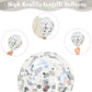 Silver And White Balloons, 12 Inch Metallic Silver White Latex Balloons Set Decor With Silver Confetti Helium Balloons For Boys