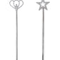 Liatunou 2 Pack Silver Star Wands, Crown Wands, Princess Fairy Wands,Magical Sticks For Girls Birthday, Party, Halloween