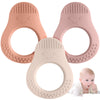 Eascrozn 3 Pack Baby Teething Toys, Food Grade Silicone Teethers For Babies 3-6 6-12 Months, Avocado Shape Baby Teether With Eas