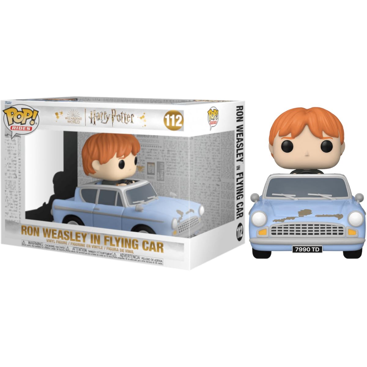 Funko Pop! Ride Super Deluxe: Harry Potter: Chamber Of Secrets 20Th Anniversary - Ron Weasley In Flying Car, Multicolor