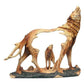 Unison Gifts Wolf Howling In The Wild Woodlike Bust Scene Carving Figurine, 7.5' H