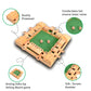 Clapjoy Shut The Box Dice Game For Kids & Adults [4 Sided Large Wooden Board Game, 2 Dice + Repeat Scorecard Usage] Educational