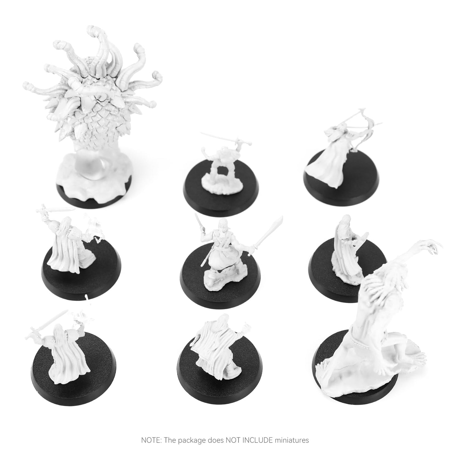 Titawu 100Pcs Miniature Bases+120Pcs Adhesive, 40Mm/1.57Inch Textured Plastic Black Round Model Base For Gaming Miniatures Or Wa