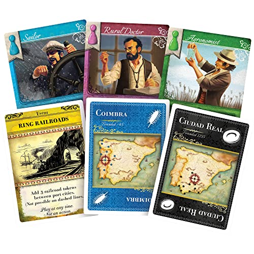 Z-Man Games Pandemic: Iberia Board Game - Cooperative Strategy, 2-5 Players, Ages 8+, Cardboard, 45 Min Playtime