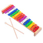 Excluzo Natural Wooden Toddler Xylophone Glockenspiel For Kids With MultiColored Metal Bars Included Two Sets Of ChildSafe Woo