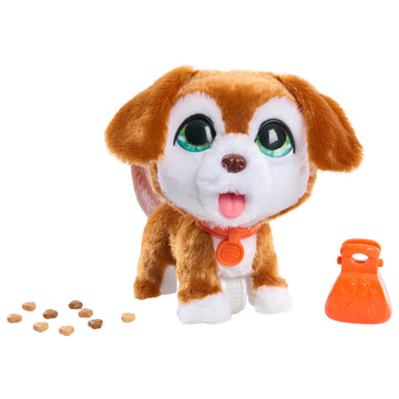 Just Play Furreal Poop-A-Lots Big Wags Interactive 8-Inch Walking Plush Stuffed Animal, Pooping Puppy With Leash, 14-Pieces, Kids Toys For Ages 4 Up