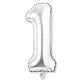 Flyloons 1 number Silver Foil Balloon 16 inch Size Birthday Decoration Items Pack of 1 | 1st Year Balloons | One