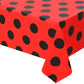 2 Pcs Ladybug Tablecloth Red Black Polka Dots Plastic Table Covers 87 x 51 Inches Ladybug Themed Party Decorations for Birthday 