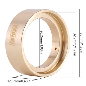 INJORA Brass Inner Rings Wheel Weights for TRX4M 1/18 RC Crawler Stock Tires Upgrade,29g/pcs