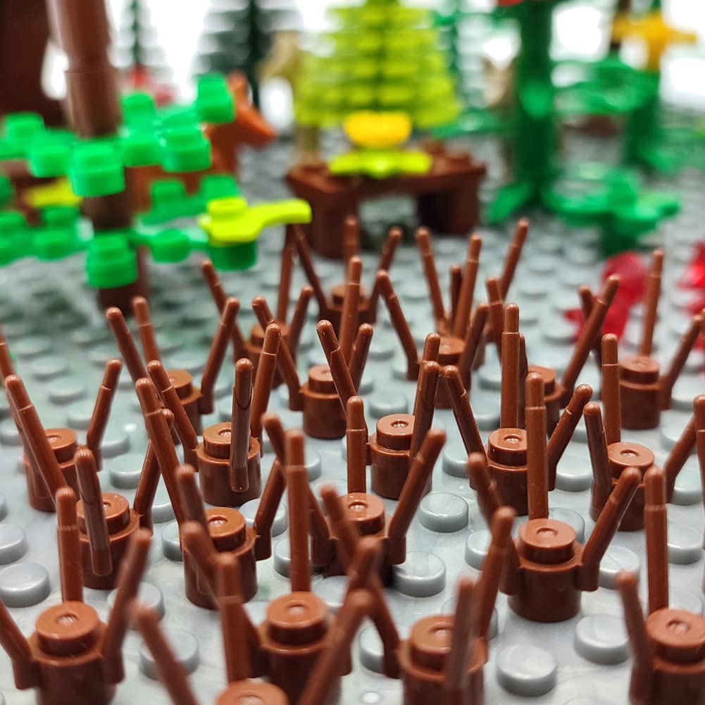 Zhx Garden Park Building Block Parts Botanical Scenery Accessories Plant Set Building Bricks Toy Trees Flowers Compatible All Major Brands (Without Baseplate)