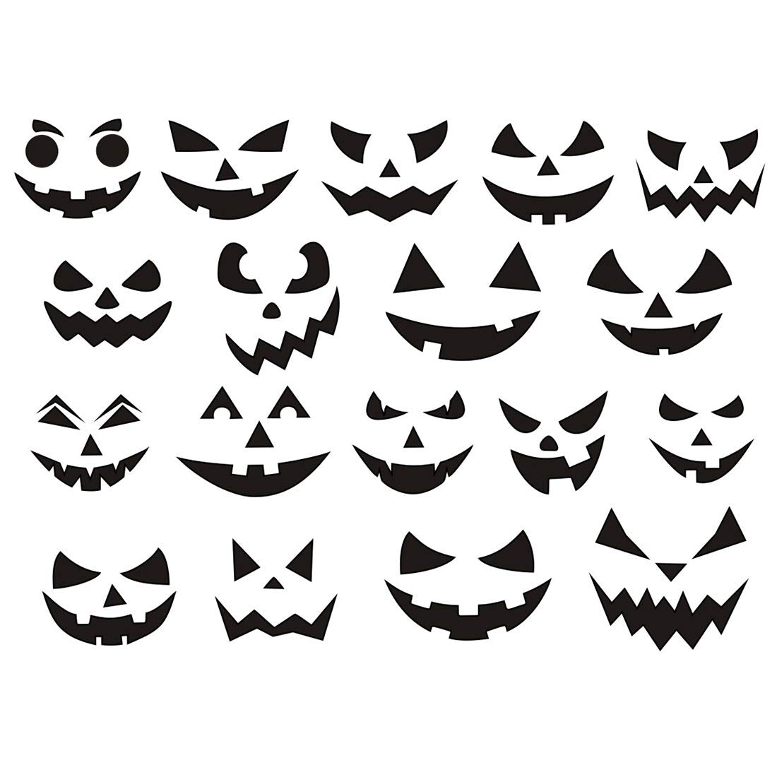 Gustum Pumpkin Decorating Stickers Kits Props Etching Pumpkin Template 18 Sheets Make Your Own Jack-O-Lantern Face Craft Decals