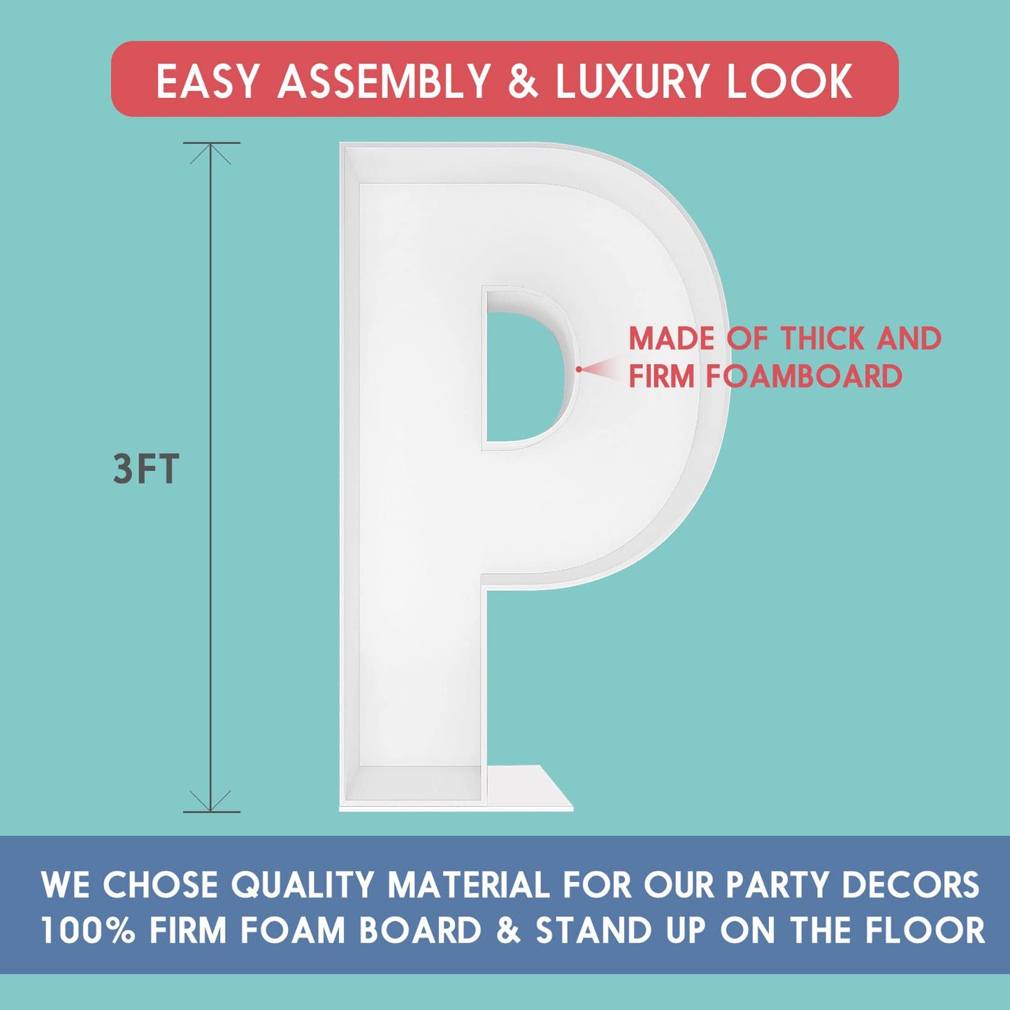 3Ft Tall Mosaic Balloon Frame Letters Big Marquee Light Up Letters Diy Kit For Birthday Party Wedding Backdrop Decor Letter P Pr