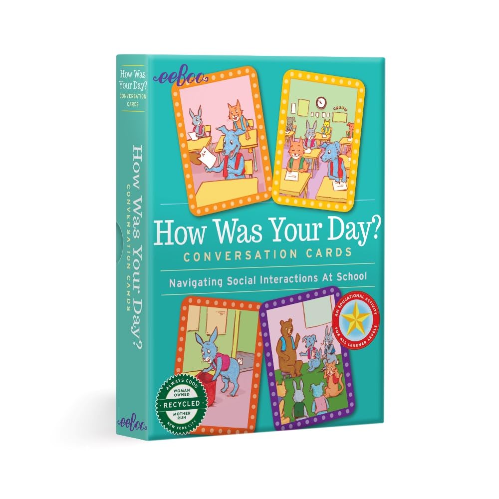 Eeboo Talking Flash Cards How Was Your Day? Flash Cards For Kids 2 Years+