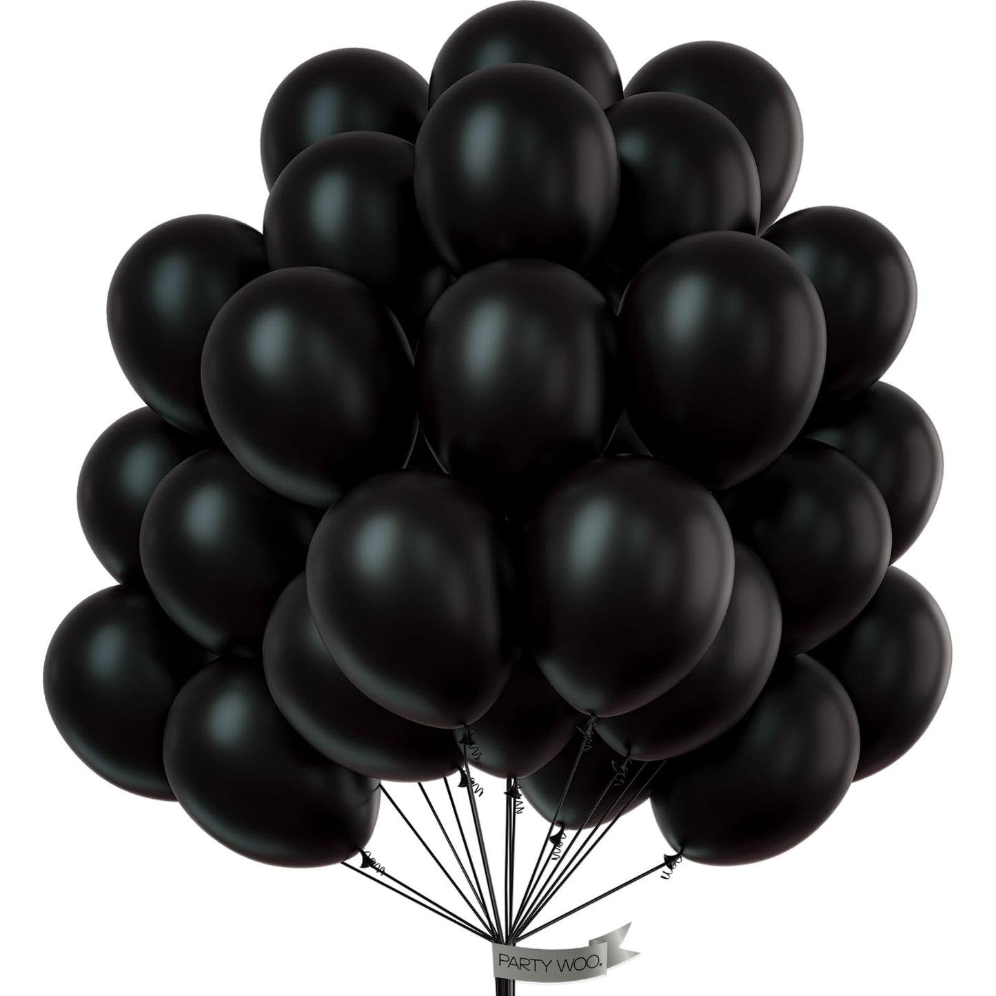 Partywoo Black Balloons, 50 Pcs 12 Inch Matte Black Balloons, Black Balloons For Balloon Garland Or Balloon Arch As Party Decorations, Birthday Decorations, Retirement Party Decorations, Black-Y18