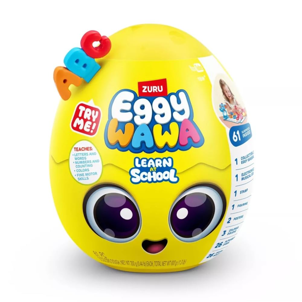 Eggy Wawa Learn at School by ZURU  Pre-K Interactive Baby and Toddler Learning Toy with Music  Letters  Numbers