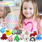 Next Stop M 25Pcs 3D Printed Animal Toys For Kids Easter Basket Stuffers With Decorative Egg Case, Classroom Prizes, Party Goodi