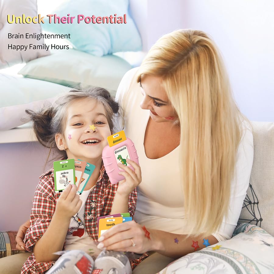 Eaever Educational Learning Toys - 520 Sight Words Talking Flash Cards, Autism Sensory Toys, Pocket Speech For Toddlers, Toddler
