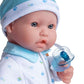 JC Toys La Baby 16" Blue Washable Soft Body Boy Doll with Accessories - Vinyl, Model 15029, For Children 12 Months and Older