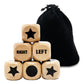 Buffsiss Left Right Center Game Dice 16mm Wooden Dice with Drawstring Bag,Standard Size 6 Sided Dice for Left Right Center Game