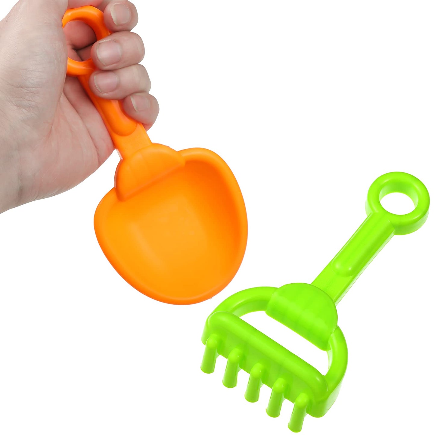 Skylety 8 Pieces Kids Beach Sand Shovels Colorful Plastic Rake Beach Sand Sifter Toy Shovel for Teens Garden Beach Toys (Fresh S