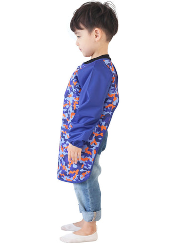 Plie Waterproof Kids Art Smocks 37 Colors (Age 1-10, S-Xxl Size), Blue Camo (35-Xl)